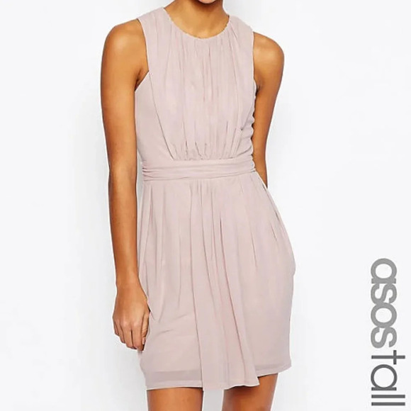 ASOS NWT Blush Lined Sleeveless Dress Size 4 - Picture 1 of 7